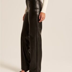 Abercrombie & Fitch Black Straight Leg Leather Pants
